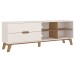 Rack para TV Até 75 Polegadas Verona 2 Gavetas Off White/Pinho - Artely Móveis