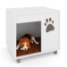 Mesa de Cabeceira Pet Cherry com Almofada Branco - Pnr Móveis