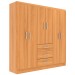 Guarda-Roupa Solteiro Sevilha 6 Portas 3 Gavetas Cinnamomo - Evidencia Móveis