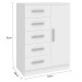 Cômoda 1 Porta 5 Gavetas Branco Co65 - Fellicci
