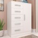Cômoda 1 Porta 5 Gavetas Branco Co65 - Fellicci