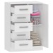 Cômoda 1 Porta 5 Gavetas Branco Co65 - Fellicci