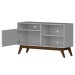 Rack para TV Até 42 Polegadas Fenix Wood 1 Porta 1 Prateleira Cumaru/Off White - Giga Móveis