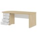 Mesa para Escritório Tamburato 4 Gavetas 180 Cm Carvalho/Branco - Artany Móveis