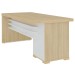 Mesa para Escritório Tamburato 4 Gavetas 180 Cm Carvalho/Branco - Artany Móveis