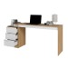 Mesa para Escritório 3 Gavetas Lâmina Mel/Branco - Pnr Móveis