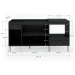 Balcão de Cozinha para Pia 3 Portas 2 Gavetas Espaço para Forno e Cooktop Itália Preto - Panorama Móveis