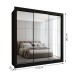 Guarda-Roupa Casal Flórida 3 Portas de Correr 3 Gavetas com Espelho Preto - Panorama Móveis