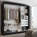 Guarda-Roupa Casal Flórida 3 Portas de Correr 3 Gavetas com Espelho Preto - Panorama Móveis