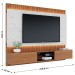 Painel para TV Até 75 Polegadas Búzios 2 Portas 1 Prateleira Noce Milano/Preto Fosco/Calacatta - Colibri