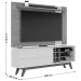 Rack com Painel para TV Até 70 Polegadas Noronha 2 Portas 3 Prateleiras Preto Fosco/Noce Milano - Colibri
