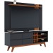 Rack com Painel para TV Até 70 Polegadas Noronha 2 Portas 3 Prateleiras Preto Fosco/Noce Milano - Colibri