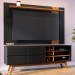 Rack com Painel para TV Até 70 Polegadas Noronha 2 Portas 3 Prateleiras Preto Fosco/Noce Milano - Colibri