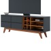 Rack para TV Até 70 Polegadas Noronha 2 Portas 2 Prateleiras Preto Fosco/Noce Milano - Colibri