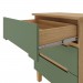 Mesa de Cabeceira Logan 3 Gavetas 100% Mdf Olmo Italiano/Verde - Mambel