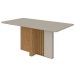 Mesa de Jantar 6 Lugares Astrid 100% Mdf Amêndoa Clean/Off White/Veludo Creme 74884.118 - Móveis Lopas