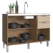 Balcão de Cozinha para Pia 3 Portas 2 Gavetas 100% Mdf Wood/Malbec Co9320 - Decibal