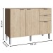 Balcão de Cozinha para Pia 3 Portas 2 Gavetas 100% Mdf Wood/Malbec Co9320 - Decibal