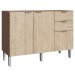 Balcão de Cozinha para Pia 3 Portas 2 Gavetas 100% Mdf Wood/Malbec Co9320 - Decibal