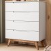 Cômoda Retro Alpi 4 Gavetas Branco - Olivar Móveis