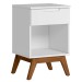 Mesa de Cabeceira Alpi 1 Gaveta Branco - Olivar Móveis