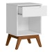 Mesa de Cabeceira Alpi 1 Gaveta Branco - Olivar Móveis