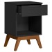 Mesa de Cabeceira Alpi 1 Gaveta Preto - Olivar Móveis