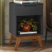 Mesa de Cabeceira Alpi 1 Gaveta Preto - Olivar Móveis