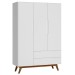Guarda-Roupa Solteiro Alpi 3 Portas 2 Gavetas Branco - Olivar Móveis