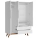 Guarda-Roupa Solteiro Alpi 3 Portas 2 Gavetas Branco - Olivar Móveis