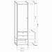 Closet Industrial 1 Porta 2 Gavetas Pinus 17321 - Olivar Móveis