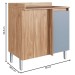 Armário de Cozinha 1 Porta Carvalho Oak/Azul Brisa Co12100 - Decibal