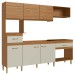 Cozinha Compacta 6 Portas 2 Gavetas Naturalle/Cristalo Co2624 - Decibal