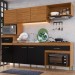 Cozinha Compacta 6 Portas 2 Gavetas Naturalle/Preto Fosco Co2624 - Decibal