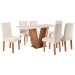 Mesa de Jantar 6 Lugares Felicity Venus Seda/Blonde/Nude - Viero Móveis