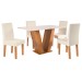 Mesa de Jantar 4 Lugares Felicity Venus Seda/Blonde/Nude - Viero Móveis