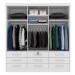 Guarda-Roupa Casal Chicago 3 Portas 9 Gavetas com Espelho Neve - Tcil Móveis