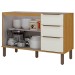 Balcão de Cozinha para Pia Verace 120 Cm 3 Portas 2 Gavetas Marrocos/Off White - Mx Móveis