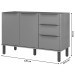 Balcão de Cozinha para Pia Verace 120 Cm 3 Portas 2 Gavetas Marrocos/Off White - Mx Móveis