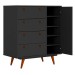 Cômoda 1 Porta 4 Gavetas Preto 10832 - Olivar Móveis