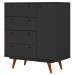 Cômoda 1 Porta 4 Gavetas Preto 10832 - Olivar Móveis
