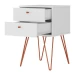 Mesa de Cabeceira Bled 2 Gavetas Branco - Olivar Móveis