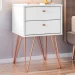 Mesa de Cabeceira Bled 2 Gavetas Branco - Olivar Móveis