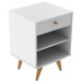Mesa de Cabeceira Plus 1 Gaveta Branco - Olivar Móveis