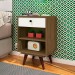 Mesa de Cabeceira Plus 1 Gaveta Rustik Carvalho/Branco - Olivar Móveis
