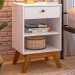 Mesa de Cabeceira Versalhes 1 Gaveta Branco - Olivar Móveis