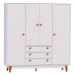 Guarda-Roupa Casal 4 Portas 3 Gavetas Branco 12190 - Olivar Móveis