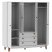 Guarda-Roupa Casal 4 Portas 3 Gavetas Branco 12190 - Olivar Móveis