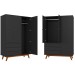 Guarda-Roupa Solteiro Versalhes 3 Portas 3 Gavetas Preto - Olivar Móveis