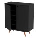 Sapateira 2 Portas Retro Preto - Olivar Móveis